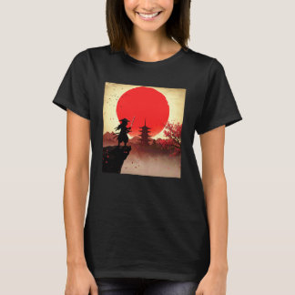 Camiseta Samurai de gato para homens arte japonesa legal fl