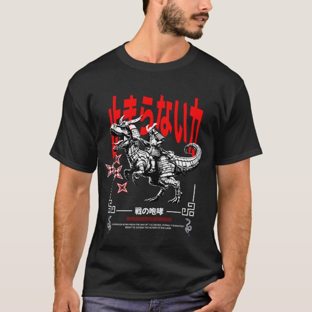 Camiseta Samurai Dino Rider: Warrior of Unstoppable Power (Frente)