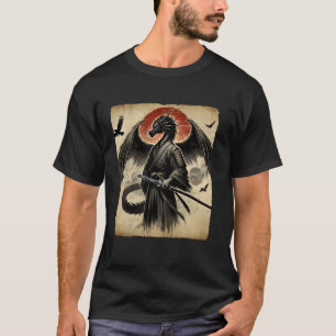 Camiseta Samurai Dragão Arte Japonesa Guerreiro Ukiyo Gráfi