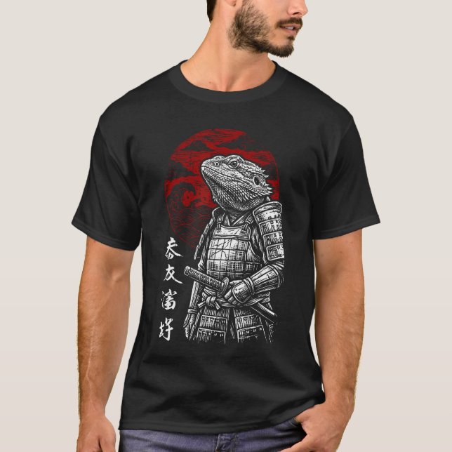 Camiseta Samurai Dragão Barbudo Guerreiro Japonês Japão (Frente)