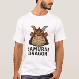 Camiseta Samurai Dragão Retro Dragão Barbudo Engraçado