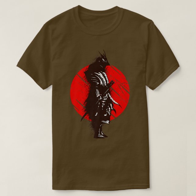 Camiseta Samurai Drawing Splash Design Art Asiático (Frente do Design)