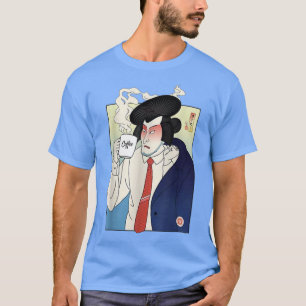 Camiseta Samurai Drink Café Ukiyoe Guerreiro Japonês