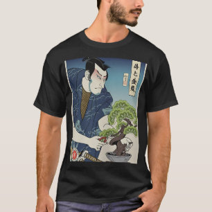 Camiseta Samurai E Bonsai Tree Ukiyoe, Guerreiro Japonês Lo
