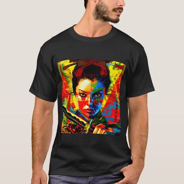 Camiseta Samurai Elétrico - Design 1 (Frente)