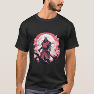 Camiseta Samurai Estilizou Ilustração Blossom de Cereja Arm