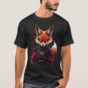 Camiseta Samurai Fox Warrior Japonês Ninja Fox Kawaii T-Sh