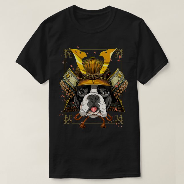 Camiseta Samurai French Bulldog Dog Warrior Samurai Lovers (Frente do Design)