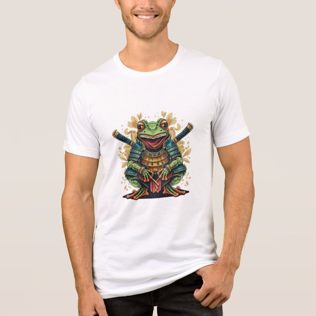 Camiseta Samurai frog warrior Bella+Canvas Tri-blend T-Shir (Frente)