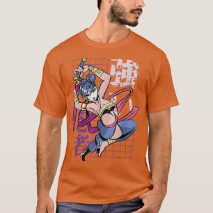 Camiseta Samurai Girl e Vintage Sakura japonesa