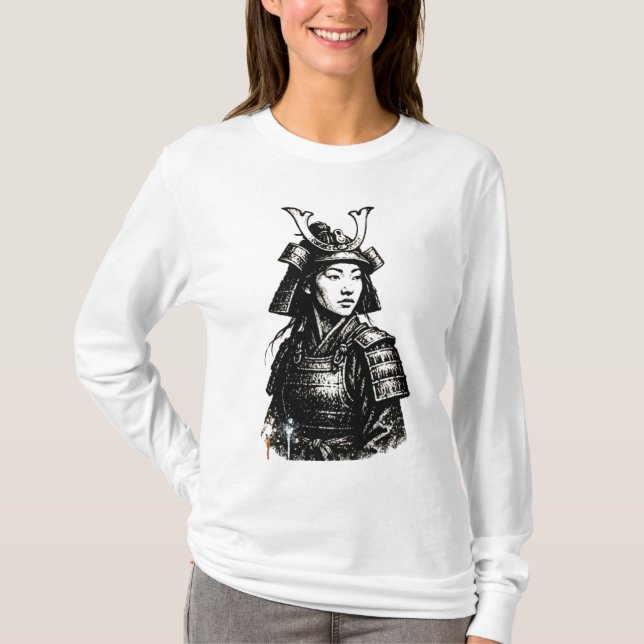 Camiseta Samurai Girl street art (Frente)