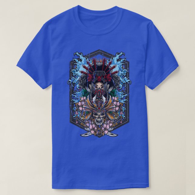 Camiseta Samurai Girl Sword Warrior Japonês (2) (Frente do Design)