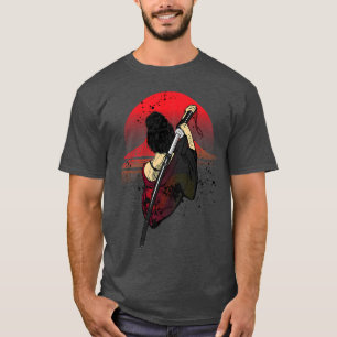 Camiseta Samurai Girl Warrior Bushido Sword Japão Marcial A