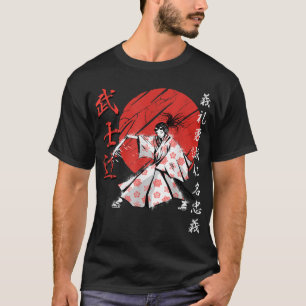 Camiseta Samurai Girl Warrior Woman Bushido Code Japão