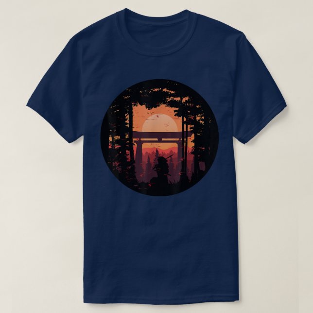 Camiseta Samurai guerreiro Bushido codifica espada japonesa (Frente do Design)