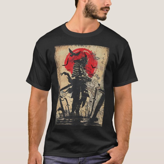 Camiseta Samurai guerreiro Bushido código de espada japonês (Frente)