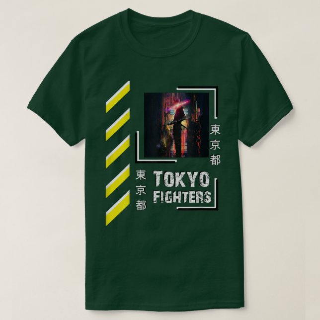 Camiseta Samurai guerreiro do Japão Vestuário do estilo Tóq (Frente do Design)