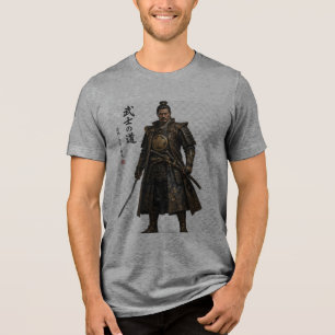 Camiseta Samurai Guerreiro Ninja Masculino Tri-Blend Japonê