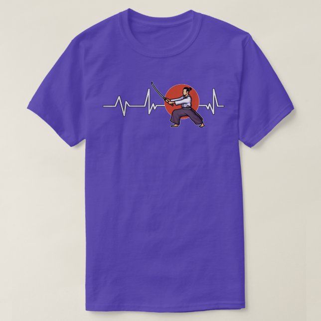 Camiseta Samurai Heartbeat Japão Gift Samurai (2) (Frente do Design)