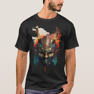 Camiseta Samurai Helmet Warrior Bushido Oni Mask Japonês C