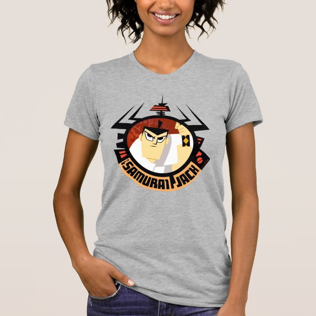 Camiseta Samurai Jack No Quadro Futurístico De Aku (Frente)