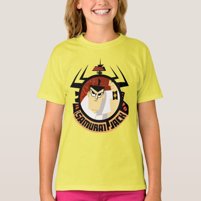 Camiseta Samurai Jack No Quadro Futurístico De Aku (Frente)