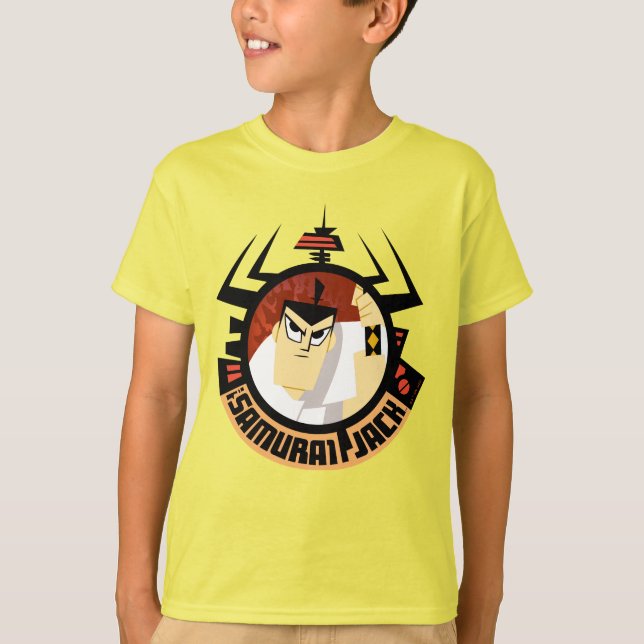 Camiseta Samurai Jack No Quadro Futurístico De Aku (Frente)