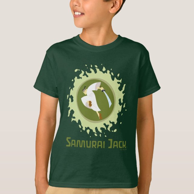 Camiseta Samurai Jack Pulando Gráfico (Frente)