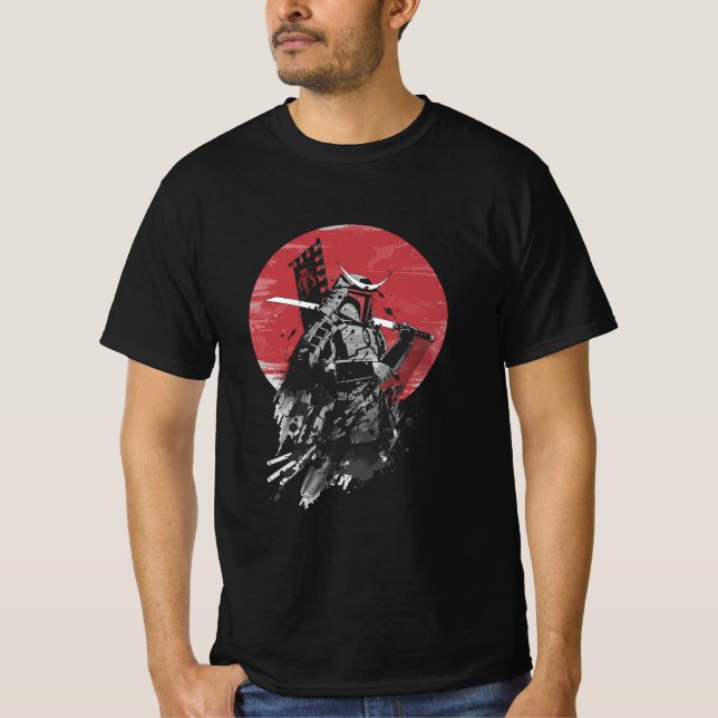 Camiseta Samurai, Japanese warrior, Japanese flag,star wars (Frente)