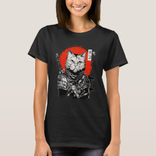 Camiseta Samurai Japonês Cat Bushido Warrior Katana Sword