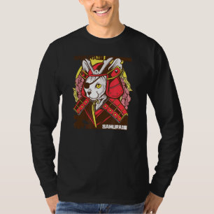 Camiseta Samurai Japonês Cat Warrior Patch Olho Tradicional