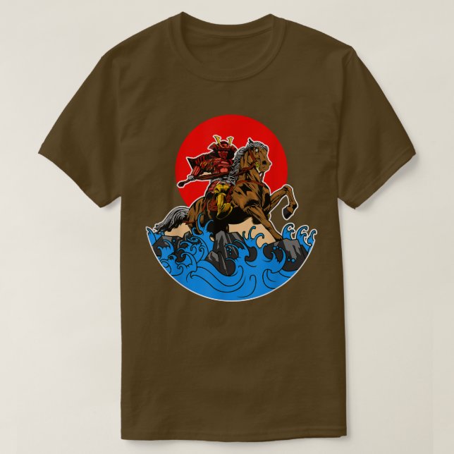 Camiseta Samurai Japonês: Katana Armor Warrior T-Shir (Frente do Design)