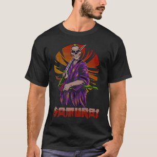 Camiseta Samurai Japonês Retro Impressão Bushido Guerreiro