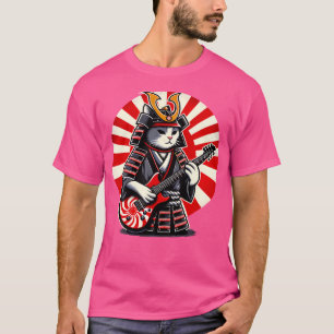 Camiseta Samurai Japonês Tocando Violão Elétrico