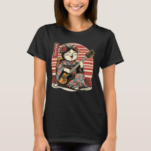 Camiseta Samurai Japonês Tocando Violão Elétrico