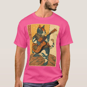 Camiseta Samurai Japonês Tocando Violão Elétrico