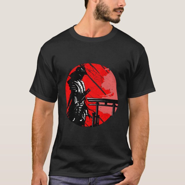 Camiseta Samurai Japonês Warrior Retro Art Impressão I Samu (Frente)