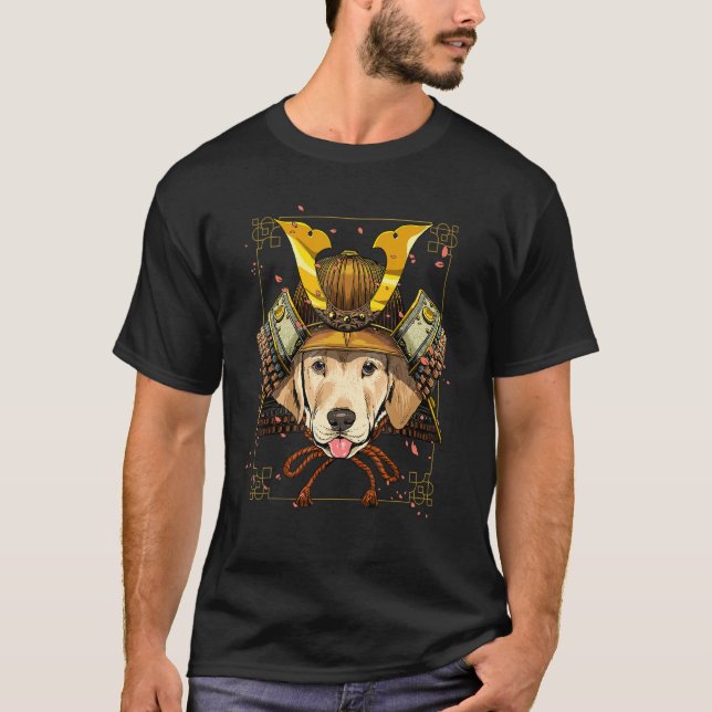 Camiseta Samurai Labrador Retriever Dog Pet Japanese Warrio (Frente)