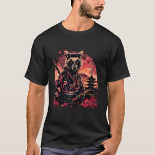 Camiseta Samurai Lemur Pagoda Temple Art Japonês