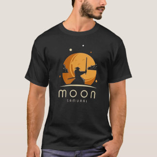 Camiseta Samurai luta à noite de lua