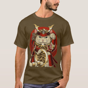 Camiseta Samurai Maneki Neko Cat Bushido