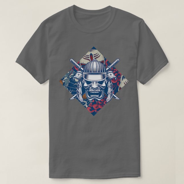 Camiseta Samurai Mask Japonês Fighter Martial Arts Samurai (Frente do Design)