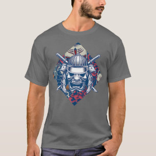 Camiseta Samurai Mask Japonês Fighter Martial Arts Samurai