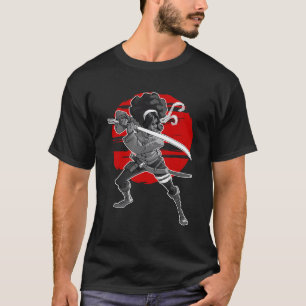 Camiseta Samurai, mulher negra afro