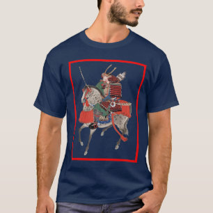 Camiseta samurai na parte traseira do cavalo