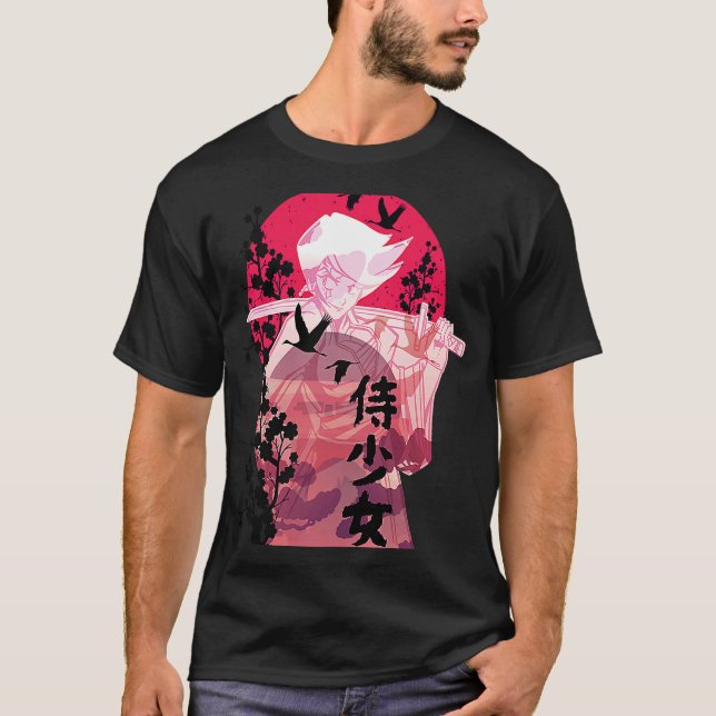 Camiseta Samurai na silhueta lua (Frente)