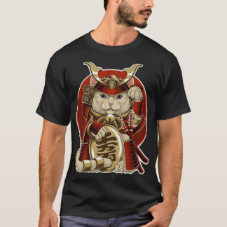 Camiseta samurai neko from japanese lucky cat