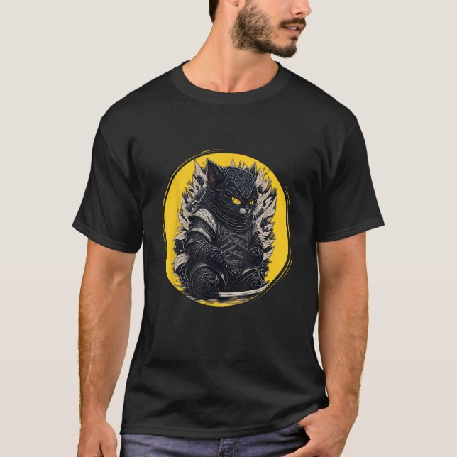 Camiseta Samurai Ninja Cat. (Frente)