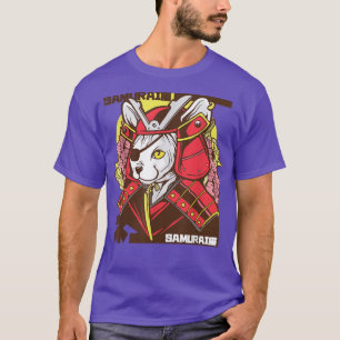 Camiseta Samurai Ninja Cat Kawaii Tattoo Graphic