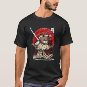 Camiseta Samurai Ninja Cat Kawaii Tattoo Men Women